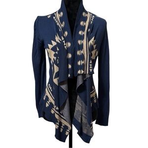Blu Pepper Aztec Southwestern Cardigan Sweater Women's S Small